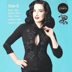 Wheels & Dollbaby Dita Mademoiselle Onyx Cardigan Limited Ed. Size 8AUS (4US)